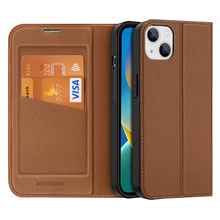 Dux Ducis Skin X2 ümbris, Apple iPhone 14 Plus, magnetilise klapiga, pruun