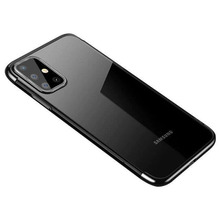 TPU ümbris HURTEL, Samsung Galaxy A72 4G, must, elektroplateeritud raam