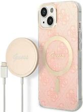 Guess GUBPP14MH4EACSP 4G Print MagSafe komplekt, Apple iPhone 14 Plus, roosa