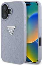 Telefoniümbris Guess Hot Stamp 4G Pattern Triangle Metal Logo, Apple iPhone 16, lilla