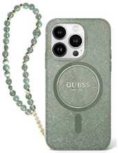 Guess IML Glitter With Pearl Strap, Apple iPhone 16 Pro Max, roheline