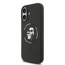 Karl Lagerfeld Liquid Silicone Karl and Choupette Ring MagSafe ümbris, Apple iPhone 17, must