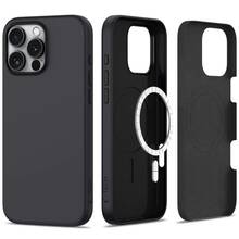 Telefoniümbris Tech-Protect Silicone MagSafe Matte, Apple iPhone 16 Pro, must