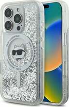 Telefoniümbris Karl Lagerfeld Liquid Glitter Choupette Head Magsafe, Apple iPhone 16 Pro Max, läbipaistev