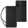 Telefoniümbris Magnet Strap HURTEL, Samsung Galaxy S22 Plus, rahakott mini rihmaga, must