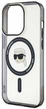 Telefoniümbris Karl Lagerfeld KLHMP15MHKHNOTK IML Karl`s Head MagSafe, Apple iPhone 15 Plus, läbipaistev