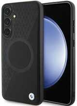 Telefoniümbris BMW BMHMS24M23RTPK Signature Leather Half Textured & Circle MagSafe, Samsung Galaxy S24 Plus, must