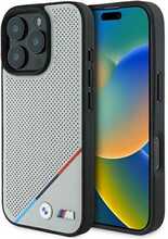 BMW M Perforated Tricolor Line MagSafe ümbris, Apple iPhone 16 Pro, hall
