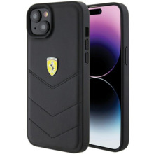 Telefoniümbris Ferrari Quilted Metal Logo FEHCP15MRDUK, Apple iPhone 15 Plus, must