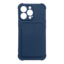 Telefoniümbris Card Armor Case silikoonist, Apple iPhone 13 Mini Card Wallet, tumesinine