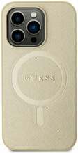 Telefoniümbris Guess Saffiano MagSafe GUHMP15SPSAHMCB, Apple iPhone 15, kuldne