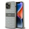 DKNY Leather Mono Stripe & Metal Logo DKHCP14XPRTHSLE ümbris, Apple iPhone 14 Pro Max, beež