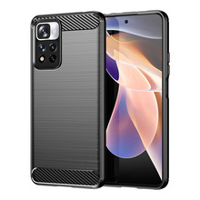 Carbon Case painduv ümbris, Xiaomi Redmi Note 11 Pro+ 5G / 11 Pro 5G / Mi11i HyperCharge / Poco X4 NFC, must