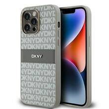 DKNY Leather Mono Stripe & Metal Logo DKHCP14XPRTHSLE ümbris, Apple iPhone 14 Pro Max, beež