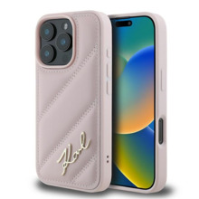 Telefoniümbris Karl Lagerfeld Quilted Signature, Apple iPhone 16 Pro Max, roosa