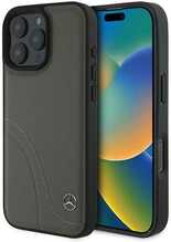 Telefoniümbris Mercedes MB Curved Stitches Leather, Apple iPhone 16 Pro Max, pruun