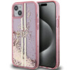 Guess GUHCP15MLFCSEGP Liquid Glitter Gold Stripes ümbris, iPhone 15 Plus / 14 Plus, roosa