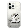 Telefoniümbris Karl Lagerfeld Liquid Glitter Choupette Fun KLHCP13XGCFS, Apple iPhone 13 Pro Max, hõbe