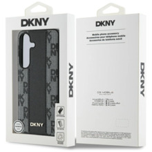 Telefoniümbris DKNY Leather Checkered Pattern MagSafe, Samsung Galaxy S25, must