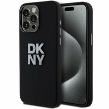 DKNY Liquid Silicone Metal Logo ümbris, Apple iPhone 15 Pro Max, must
