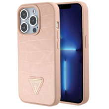 Telefoniümbris Guess Croco Triangle Metal Logo GUHCP15XPCRTHCP, iPhone 15 Pro Max, roosa