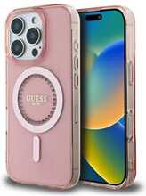 Telefoniümbris Guess IML Rhinestones MagSafe, Apple iPhone 16 Pro Max, roosa