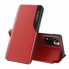 Telefoniümbris Hurtel Eco Leather View, Poco M4 Pro 5G, punane