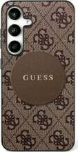 Telefoniümbris Guess 4G Round Patch Classic Logo MagSafe, Samsung Galaxy S25+, pruun