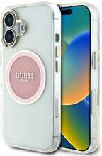 Telefoniükaas Guess IML Metal Colored Circle Classic Logo MagSafe, Apple iPhone 16, roosa
