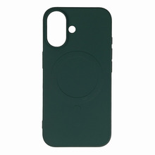 Telefoniümbris Hurtel Liquid Silicone Case MagSafe, Apple iPhone 16, tume roheline