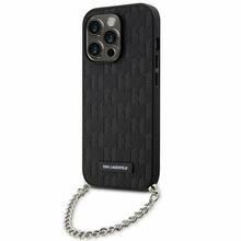 Telefoniümbris Karl Lagerfeld Saffiano Monogram Chain KLHCP14LSACKLHPK, Apple iPhone 14 Pro, must