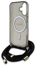 Telefoniümbris Guess GUHMP16SHCTSGNSK Crossbody Cord Script MagSafe, Apple iPhone 16, must