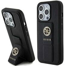 Telefoniümbris Guess Hardcase Grip Stand 4G Saffiano Strass GUHCP15XPGSSADK, Apple iPhone 15 Pro Max, must