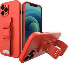Hurtel Rope silikoonümbris rihmaga, Xiaomi Redmi 10, punane