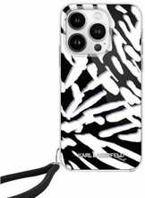 Karl Lagerfeld IML Zebra Pattern & Cord KLHCP15XHZBPKCCK ümbris, Apple iPhone 15 Pro Max, must