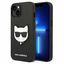 Telefoniümbris Karl Lagerfeld KLHCP14MSAPCHK Saffiano Choupette Head Patch, Apple iPhone 14 Plus, must