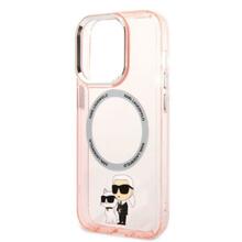 Telefoniümbris Karl Lagerfeld KLHMP14XHNKCIP Iconic Karl&Choupette MagSafe, Apple iPhone 14 Pro Max, roosa