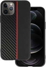 Telefoniümbris Tel Protect Carbon, Apple iPhone 11 Pro, must punase triibuga