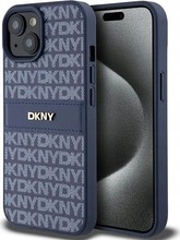 DKNY Leather Mono Stripe & Metal Logo DKHCP15SPRTHSLB ümbris, Apple iPhone 13/14/15, sinine