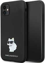 Karl Lagerfeld Silicone C Metal Pin KLHCN61SMHCNPK ümbris, Apple iPhone 11/XR, must