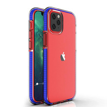 Telefoniümbris Spring clear TPU gel, iPhone 13 mini, tumesinine