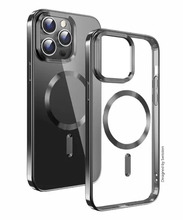 Swissten Clear Jelly Magstick Metallic ümbris, Apple iPhone 13, must