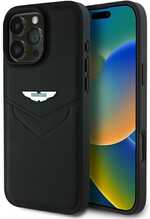 Aston Martin HC Leather Victory Design ümbris, Apple iPhone 16 Pro Max, must