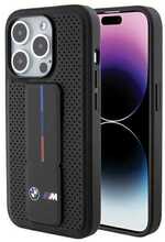 BMW Grip Stand Smooth & Perforated BMHCP15LGSPPRK ümbris, Apple iPhone 15 Pro, must
