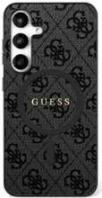 Telefoniümbris Guess Leather 4G Colored Ring Classic Logo MagSafe, Samsung Galaxy S25 Plus, must