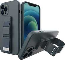 Telefoniümbris Hurtel Rope rihmaga, Xiaomi Redmi 10, tumesinine