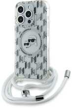 Telefoniümbris Karl Lagerfeld IML Crossbody Monogram Karl & Choupette Head MagSafe KLHMP15XHCKCKLCT, Apple iPhone 15 Pro Max, läbipaistev