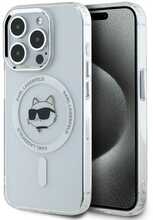 Telefoniümbris Karl Lagerfeld IML Choupette Head Metal Frame MagSafe, Apple iPhone 15 Pro, läbipaistev