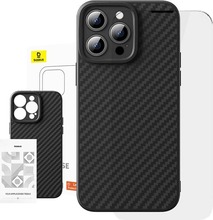 Baseus sünteetilisest kiust ümbris, Apple iPhone 15 Pro, must