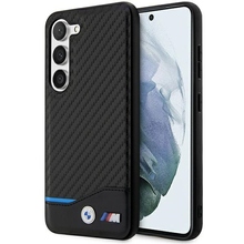 BMW Leather Carbon ümbris BMHCS23M22NBCK, Samsung Galaxy S23 Plus, must